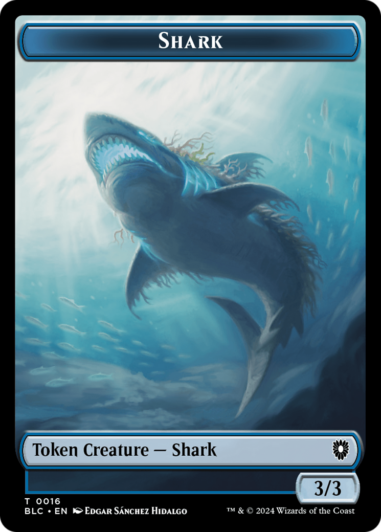 Elemental // Shark Double-Sided Token [Bloomburrow Commander Tokens] | Game Grid - Logan