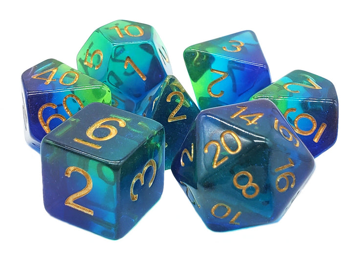 Old School: Gradients - Night Time Swim Dice Set | Game Grid - Logan