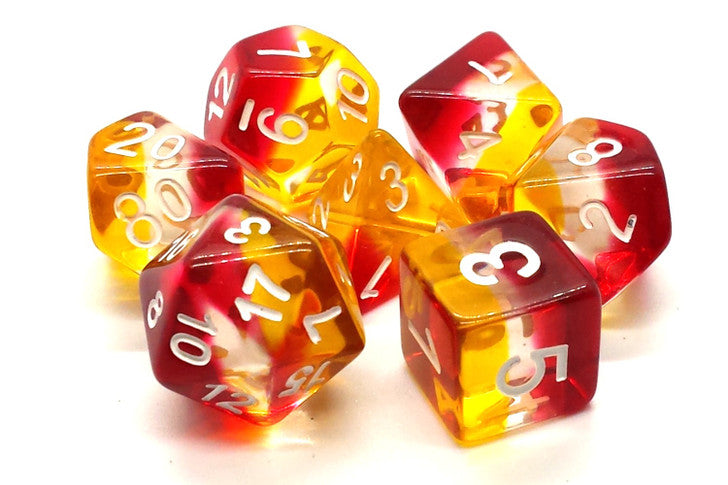 Old School: Gradients - Phoenix Rising Dice Set | Game Grid - Logan