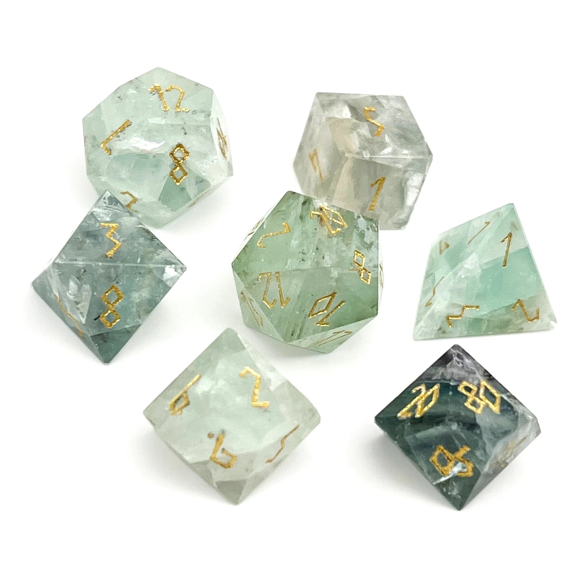 Gemstone Dice: Green Fluorite | Game Grid - Logan