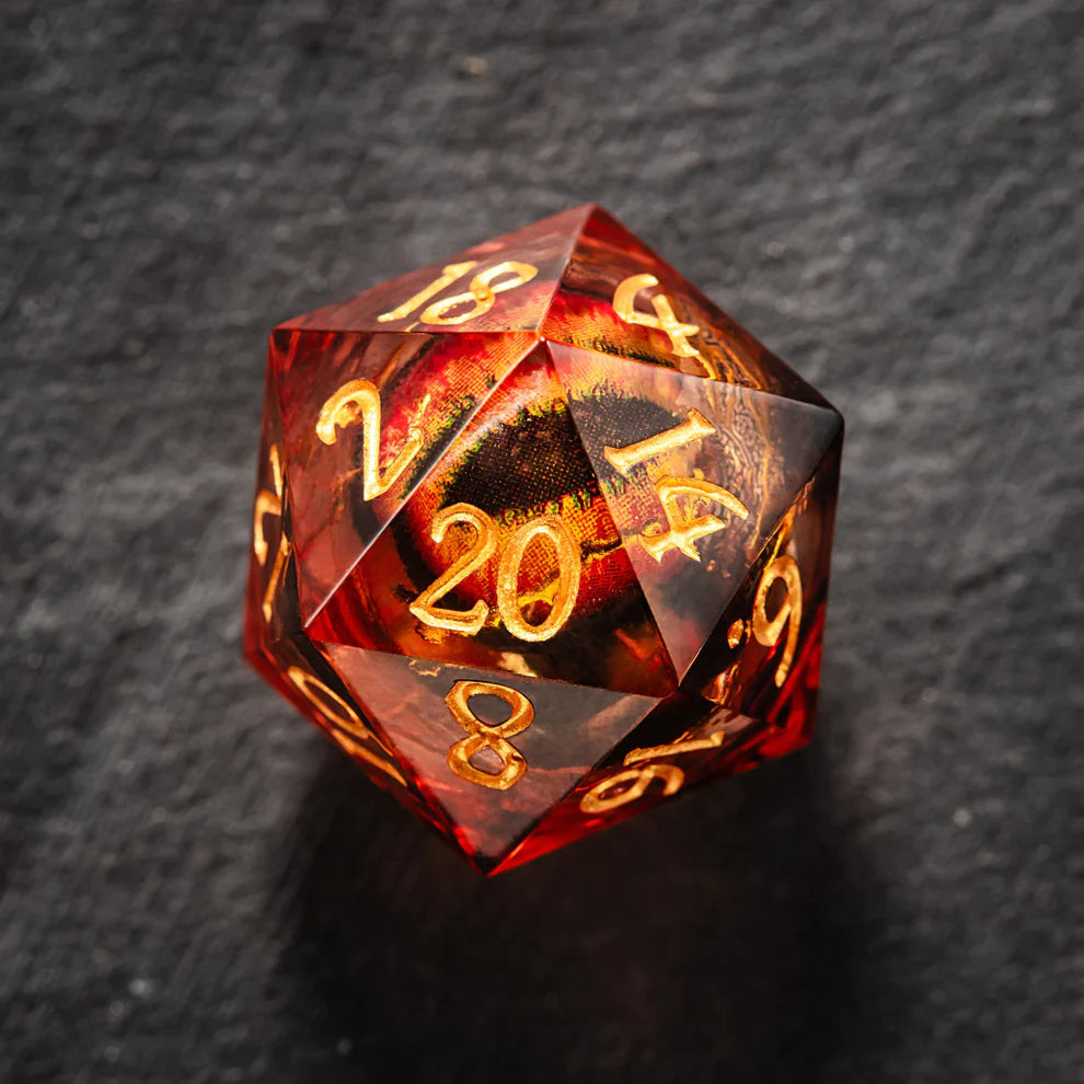 Dragon's Eye Resin Dice: Red Eyes | Game Grid - Logan