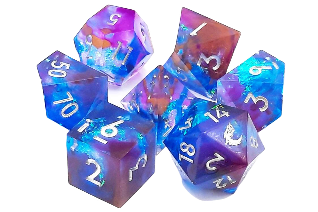 Old School: Sharp Edged - Kingfisher Dice Set | Game Grid - Logan