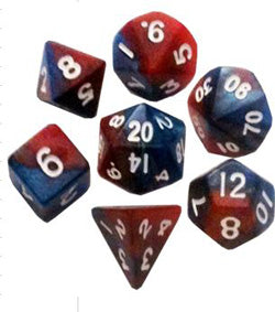 Mini Polyhedral Dice Set:Red/Blue w/ White Numbers | Game Grid - Logan