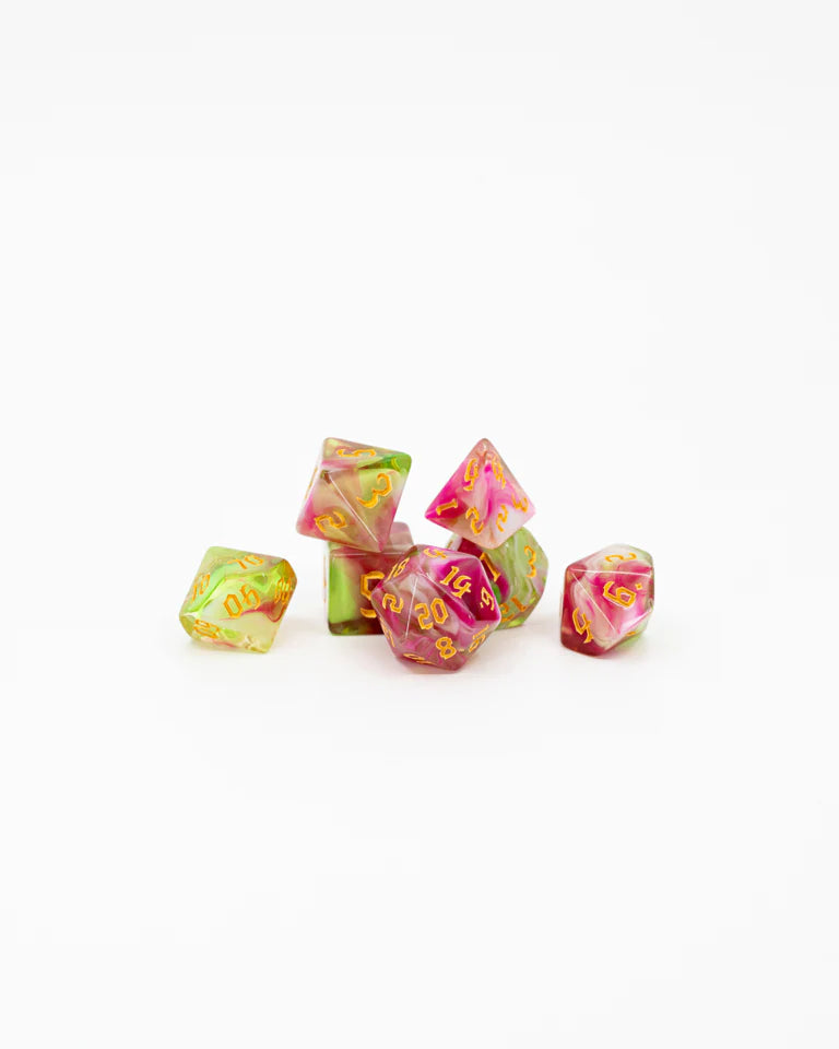 Acrylic RPG Dice Set: Watermelon Sugar | Game Grid - Logan