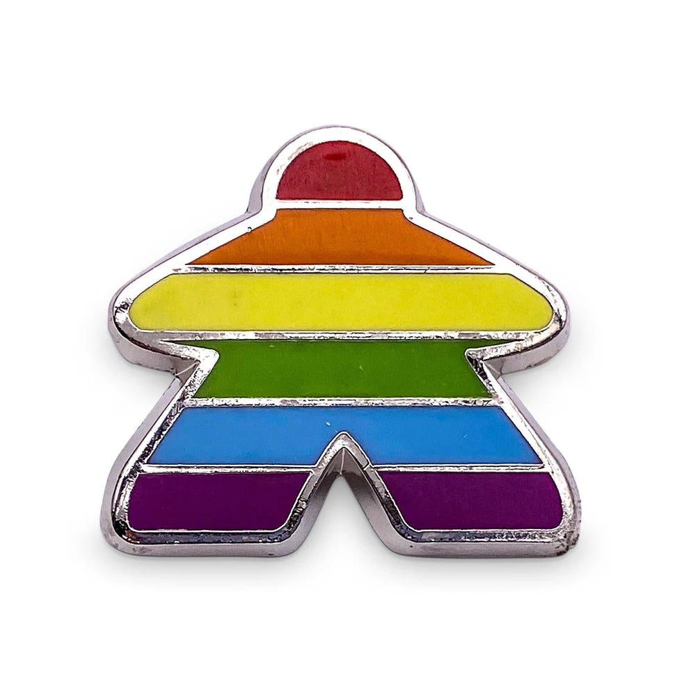 Enamel Pin: Rainbow Meeple | Game Grid - Logan