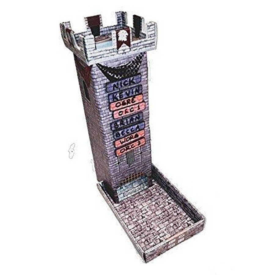 Dark Castle Keep Dice Tower w/ Magnetic Dry-Erase Turn Tracker | Game Grid - Logan