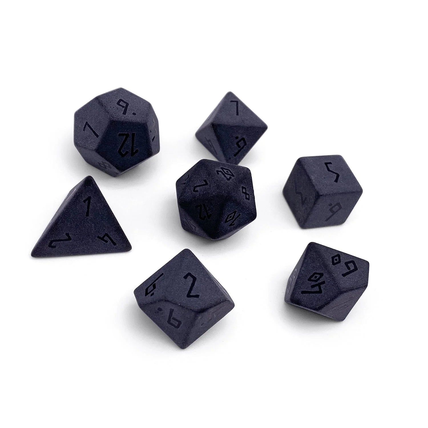 Gemstone Dice: Raised Hematite | Game Grid - Logan