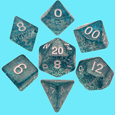 Mini Polyhedral Dice Set: Ethereal Light Blue | Game Grid - Logan