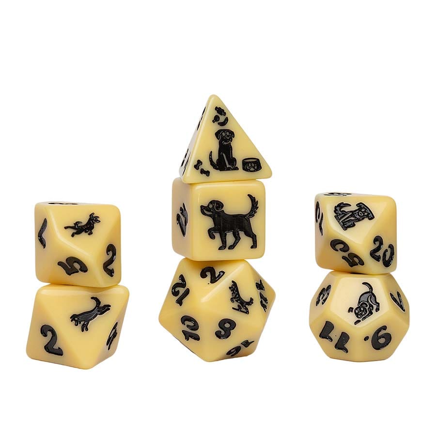RPG Dice Set: Golden Pup | Game Grid - Logan