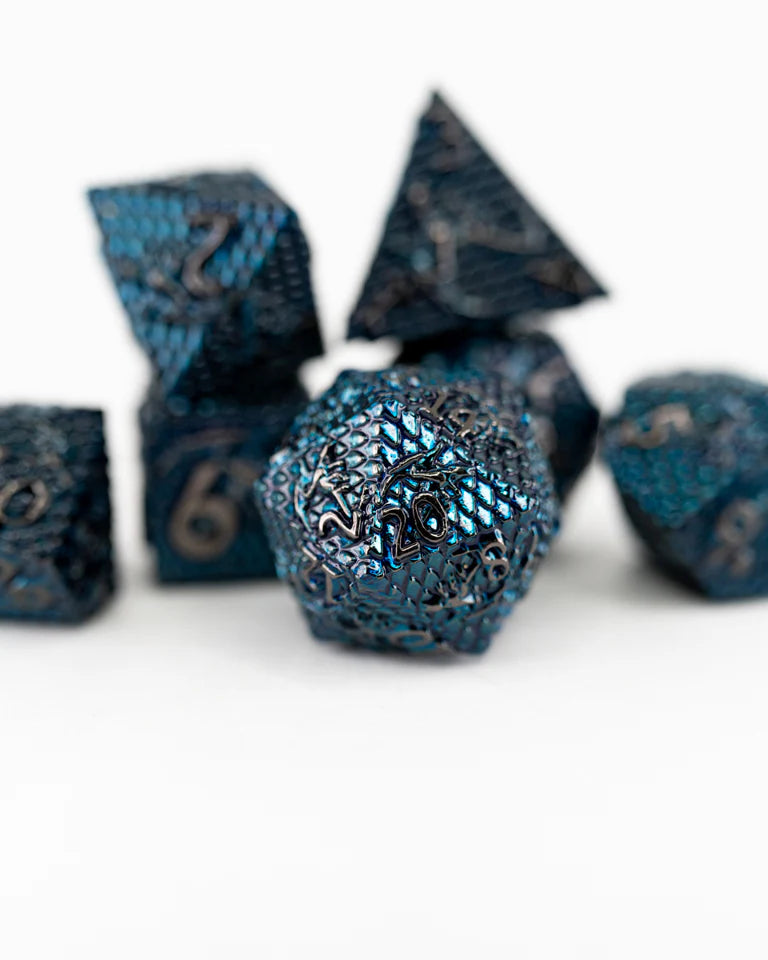 Metal RPG Dice Set: Blighted Sapphires | Game Grid - Logan
