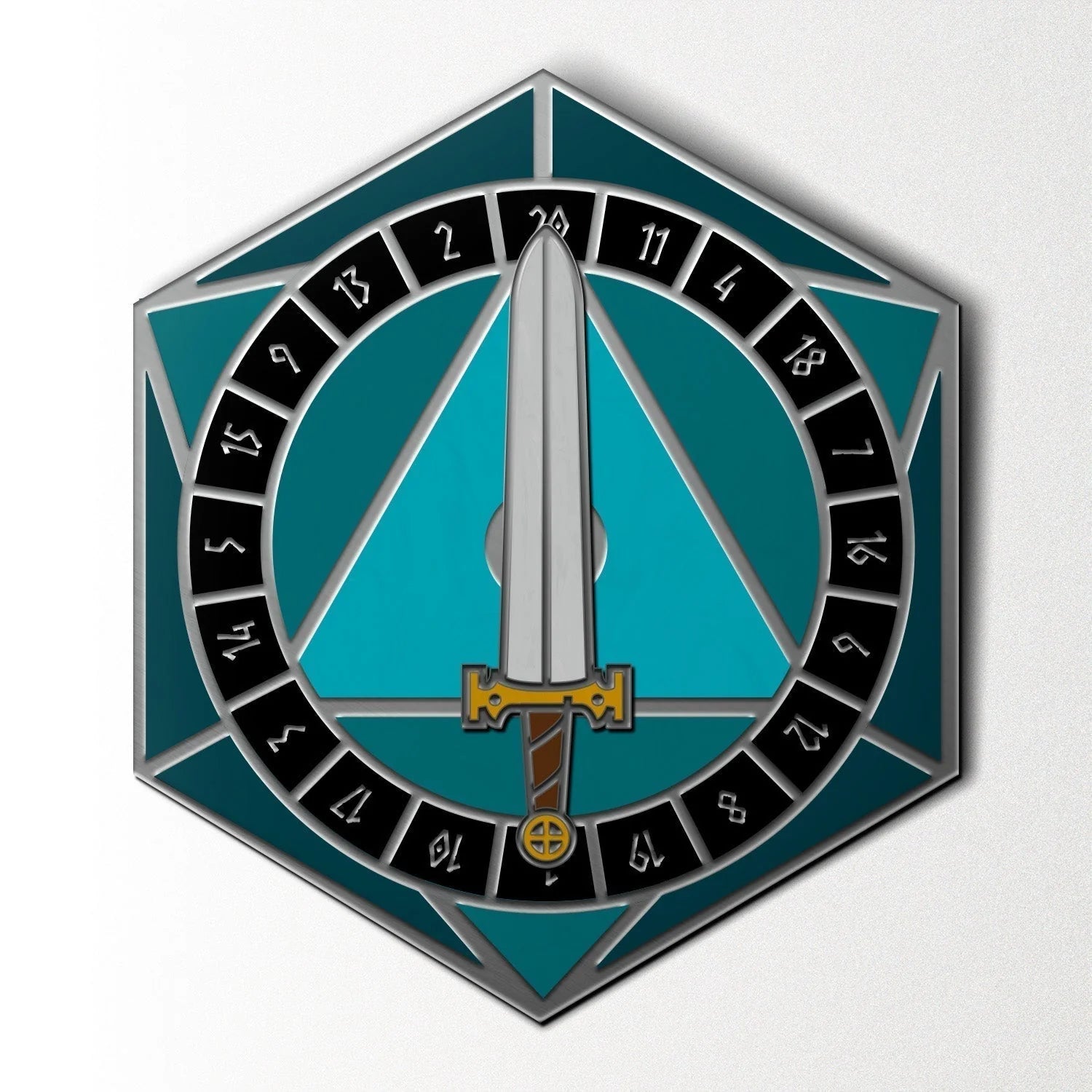 Enamel Pin: Blue D20 Spinner | Game Grid - Logan