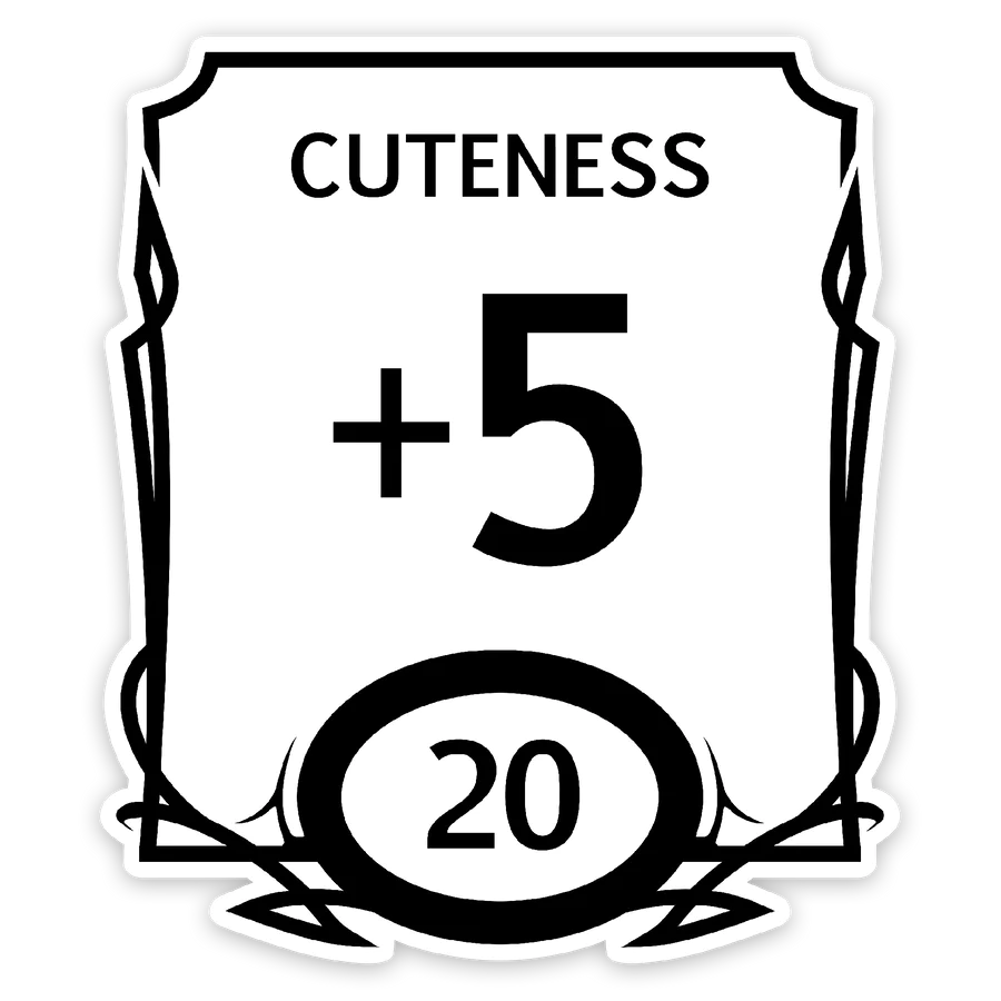 Cute Stat Block Waterproof Die Cut Vinyl Sticker | Game Grid - Logan