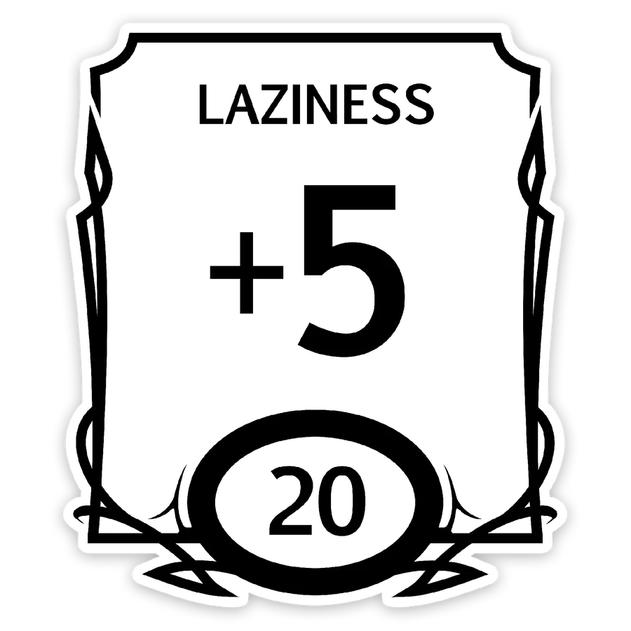 Lazy Stat Block Waterproof Die Cut Vinyl Sticker | Game Grid - Logan