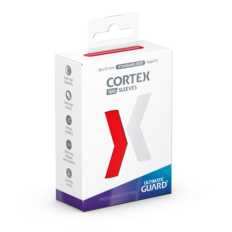 Cortex Sleeves: Standard Size Matte - Red (100) | Game Grid - Logan