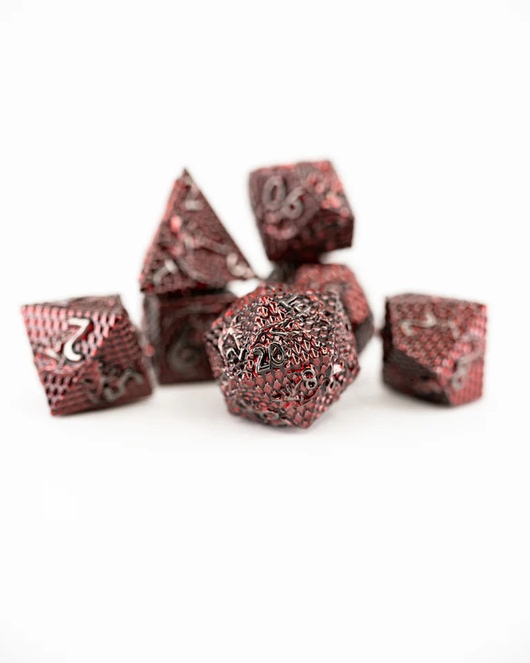 Metal RPG Dice Set: Scourge Rubies | Game Grid - Logan