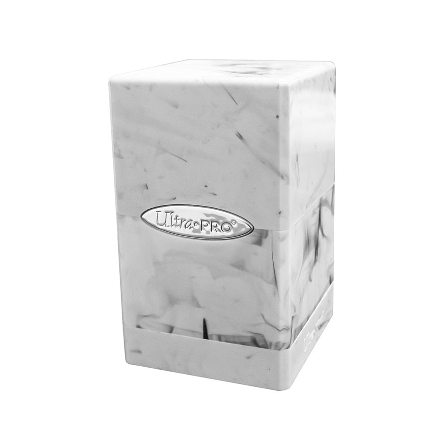 Satin Tower Deck Box: Marble - Black/White | Game Grid - Logan