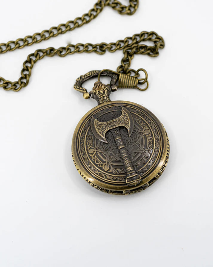 Brass Pocketwatch with Mini Dice Set: Bloodaxe | Game Grid - Logan