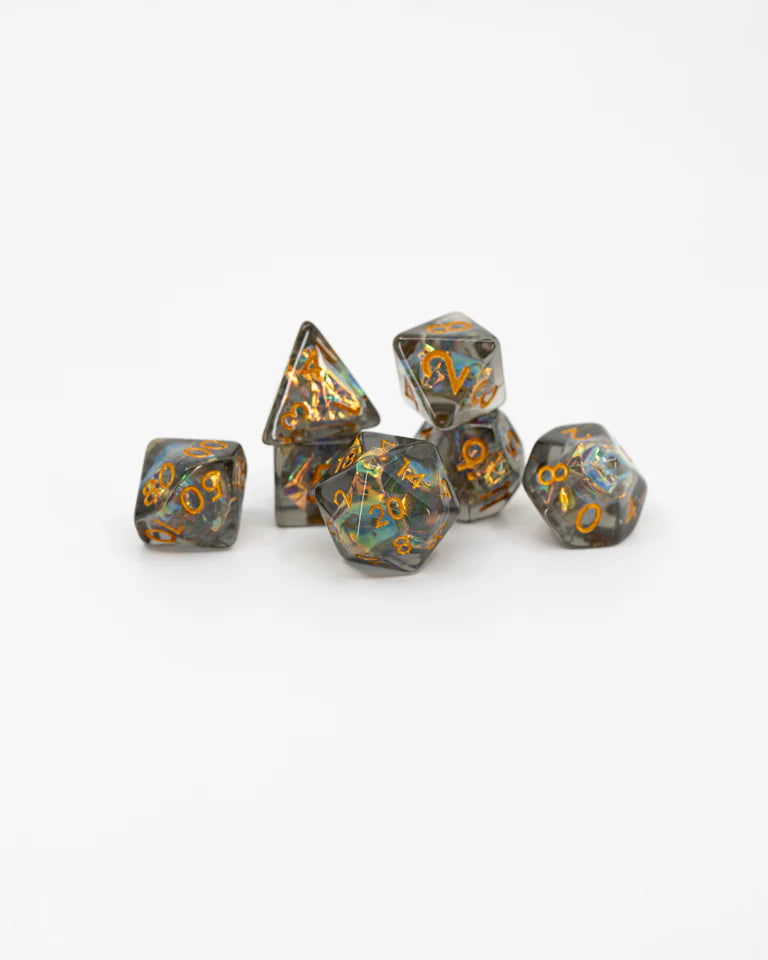 Acrylic RPG Dice Set: Dancing Lights | Game Grid - Logan