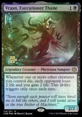 Vraan, Executioner Thane [Phyrexia: All Will Be One Prerelease Promos] | Game Grid - Logan