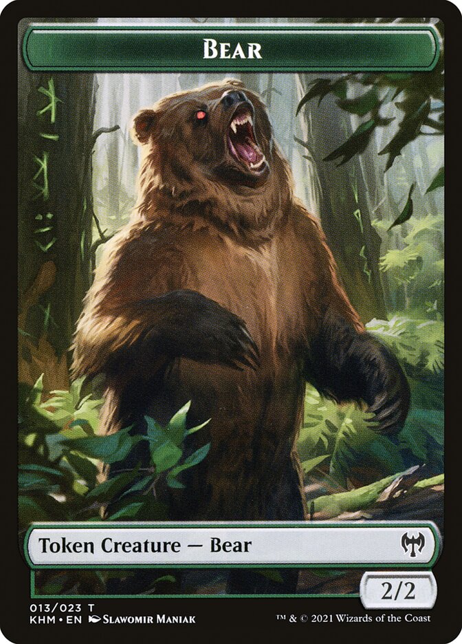 Human Warrior // Bear Double-Sided Token [Kaldheim Tokens] | Game Grid - Logan