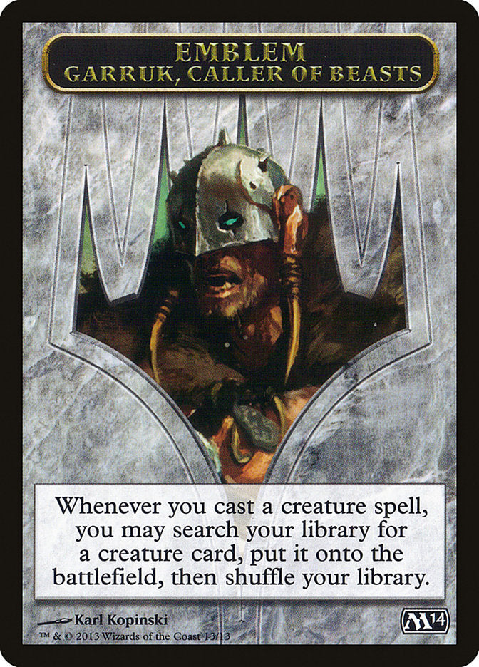 Garruk, Caller of Beasts Emblem [Magic 2014 Tokens] | Game Grid - Logan