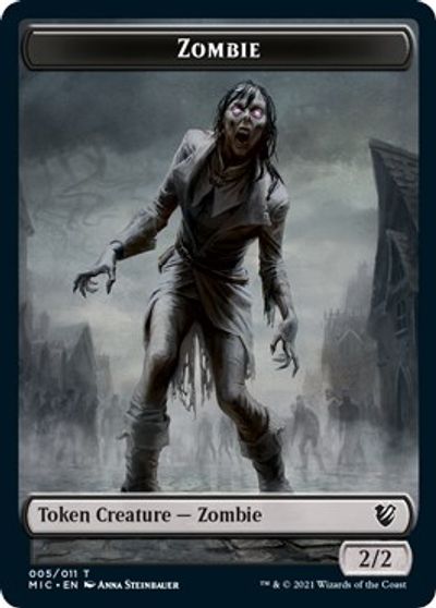 Zombie // Zombie Double-Sided Token (005 MIC/005 MID) [Innistrad: Midnight Hunt Commander Tokens] | Game Grid - Logan