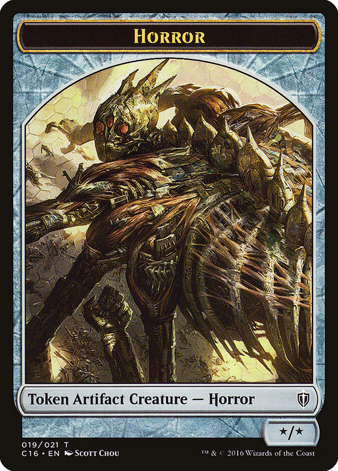 Horror // Thopter Double-Sided Token [Commander 2016 Tokens] | Game Grid - Logan