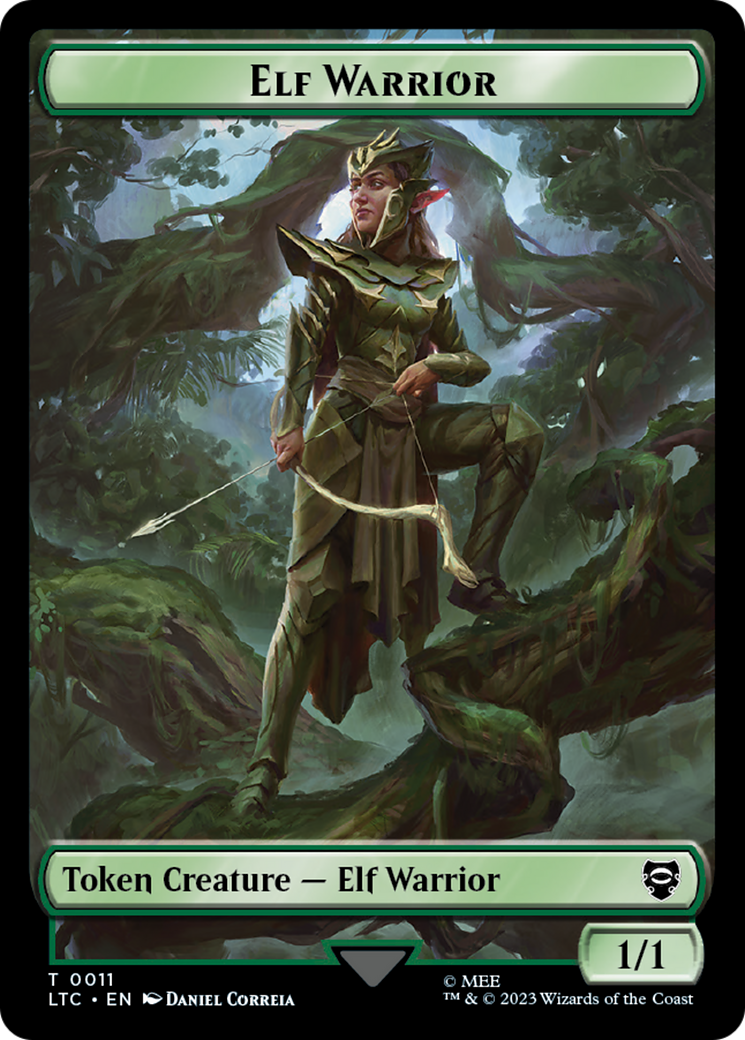 Elf Warrior // Treasure Double Sided Token [The Lord of the Rings: Tales of Middle-Earth Commander Tokens] | Game Grid - Logan