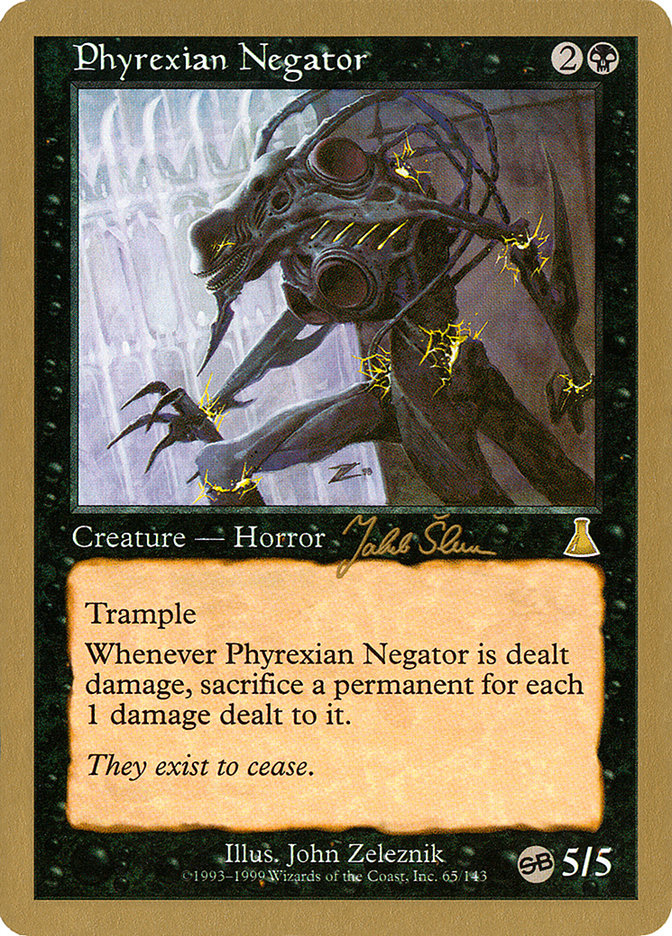 Phyrexian Negator (Jakub Slemr) (SB) [World Championship Decks 1999] | Game Grid - Logan