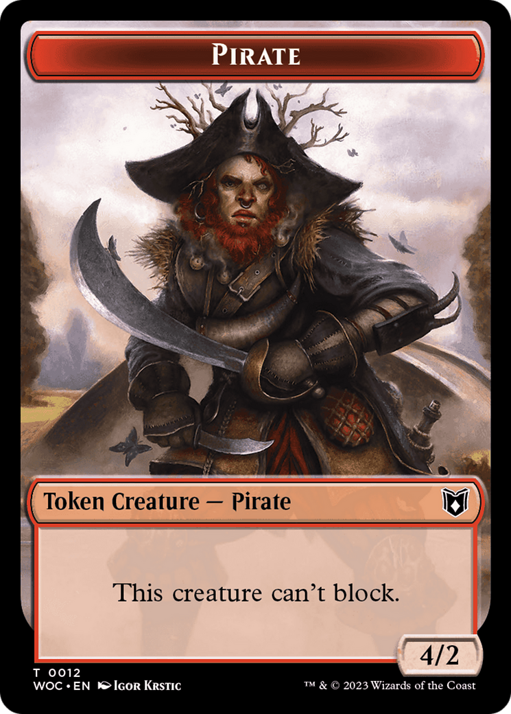 Pirate // Human Double-Sided Token [Wilds of Eldraine Commander Tokens] | Game Grid - Logan