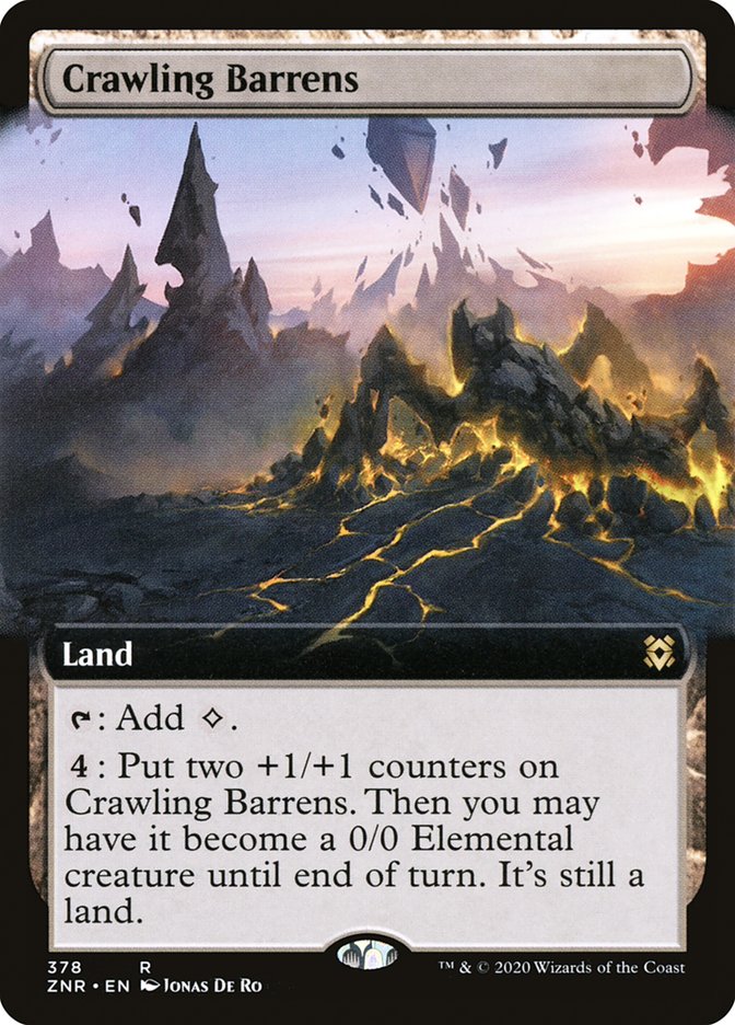 Crawling Barrens (Extended Art) [Zendikar Rising] | Game Grid - Logan