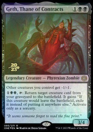 Geth, Thane of Contracts [Phyrexia: All Will Be One Prerelease Promos] | Game Grid - Logan