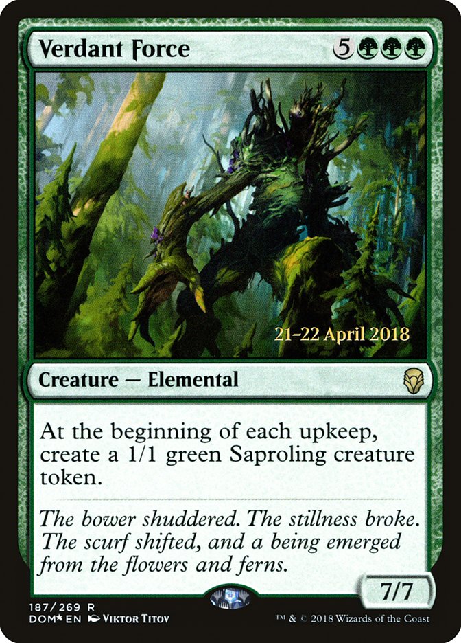 Verdant Force [Dominaria Prerelease Promos] | Game Grid - Logan