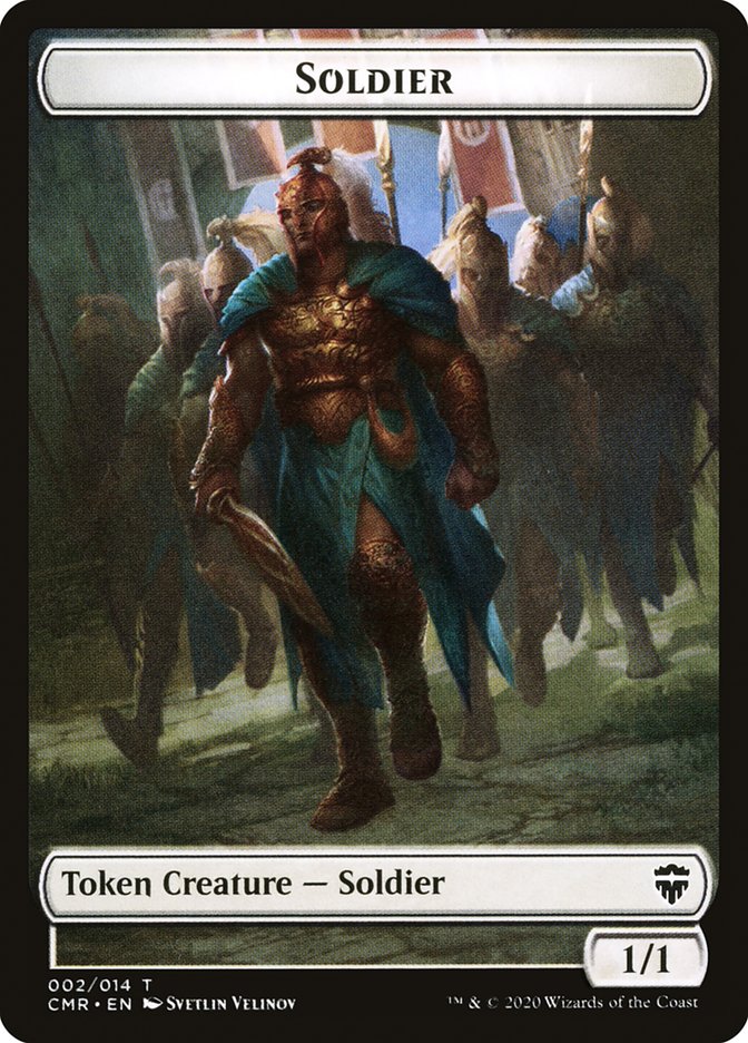 Dragon // Soldier Double-Sided Token [Commander Legends Tokens] | Game Grid - Logan