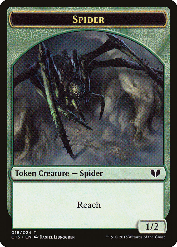 Saproling // Spider Double-Sided Token [Commander 2015 Tokens] | Game Grid - Logan