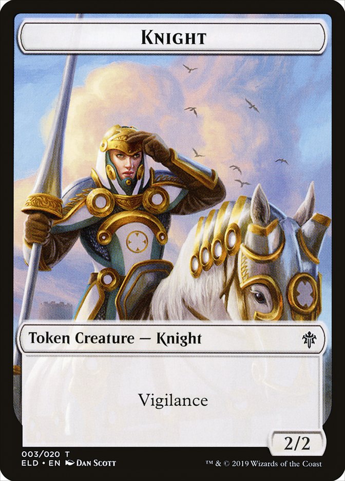 Knight Token [Throne of Eldraine Tokens] | Game Grid - Logan