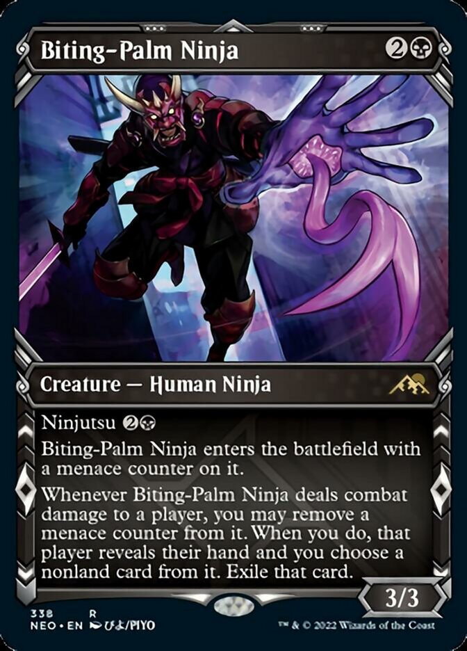 Biting-Palm Ninja (Showcase Ninja) [Kamigawa: Neon Dynasty] | Game Grid - Logan