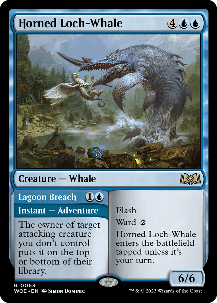 Horned Loch-Whale // Lagoon Breach [Wilds of Eldraine] | Game Grid - Logan