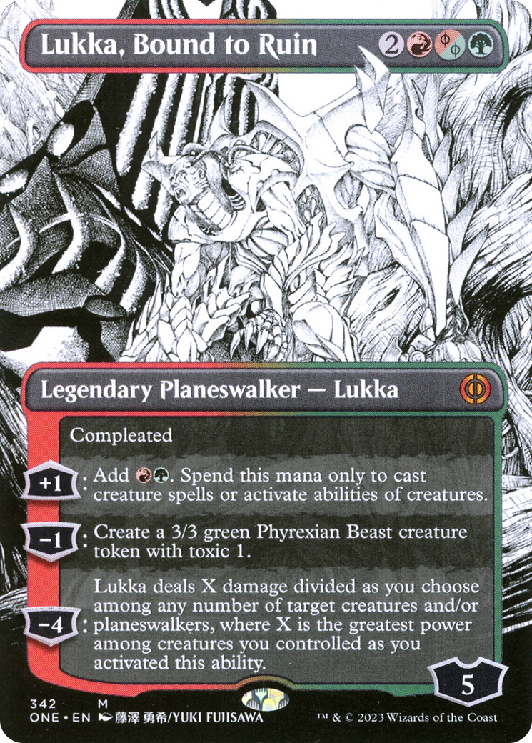 Lukka, Bound to Ruin (Borderless Manga) [Phyrexia: All Will Be One] | Game Grid - Logan