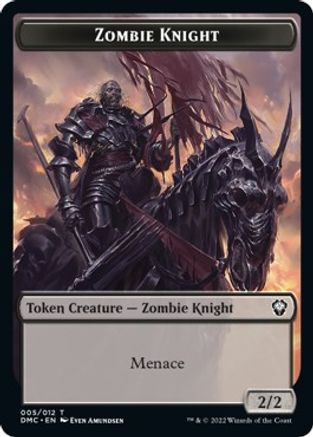 Zombie Knight // Knight Double-Sided Token [Dominaria United Commander Tokens] | Game Grid - Logan
