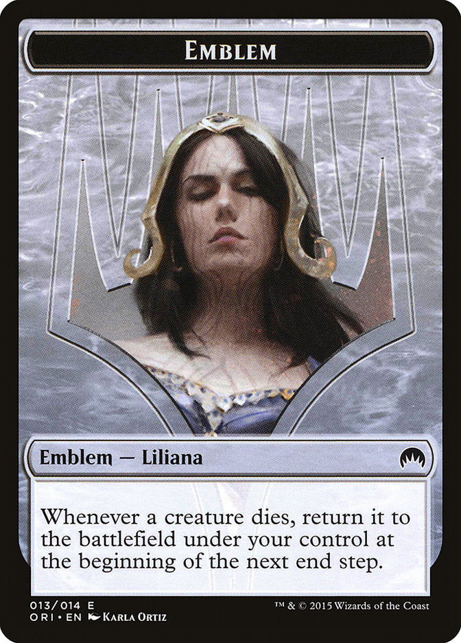 Liliana, Defiant Necromancer Emblem [Magic Origins Tokens] | Game Grid - Logan