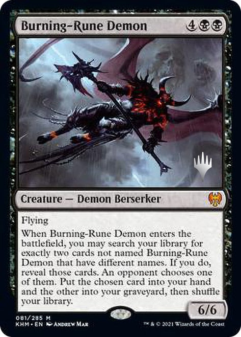 Burning-Rune Demon (Promo Pack) [Kaldheim Promos] | Game Grid - Logan