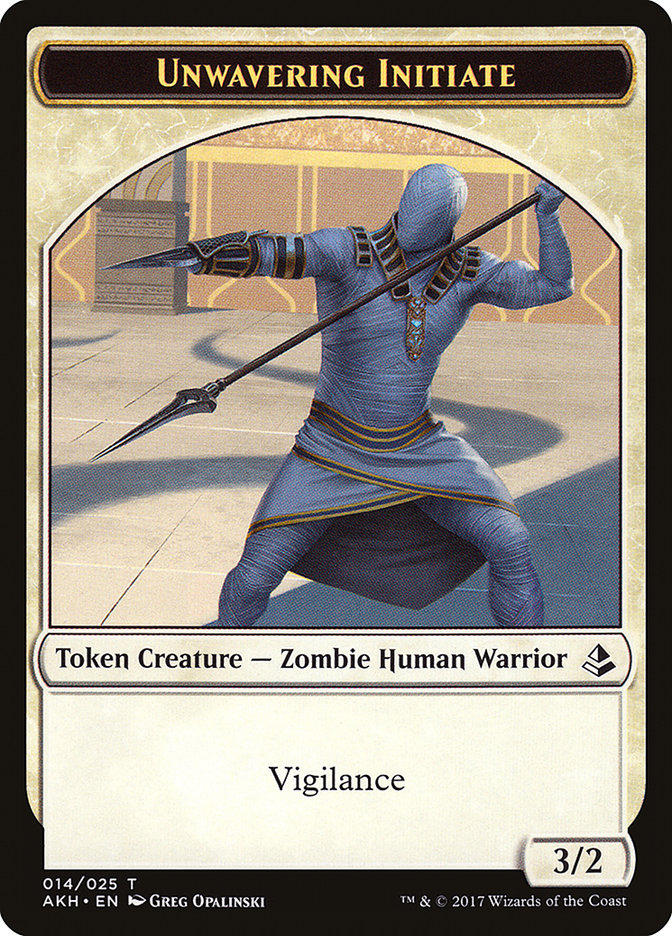 Unwavering Initiate // Wurm Double-Sided Token [Amonkhet Tokens] | Game Grid - Logan