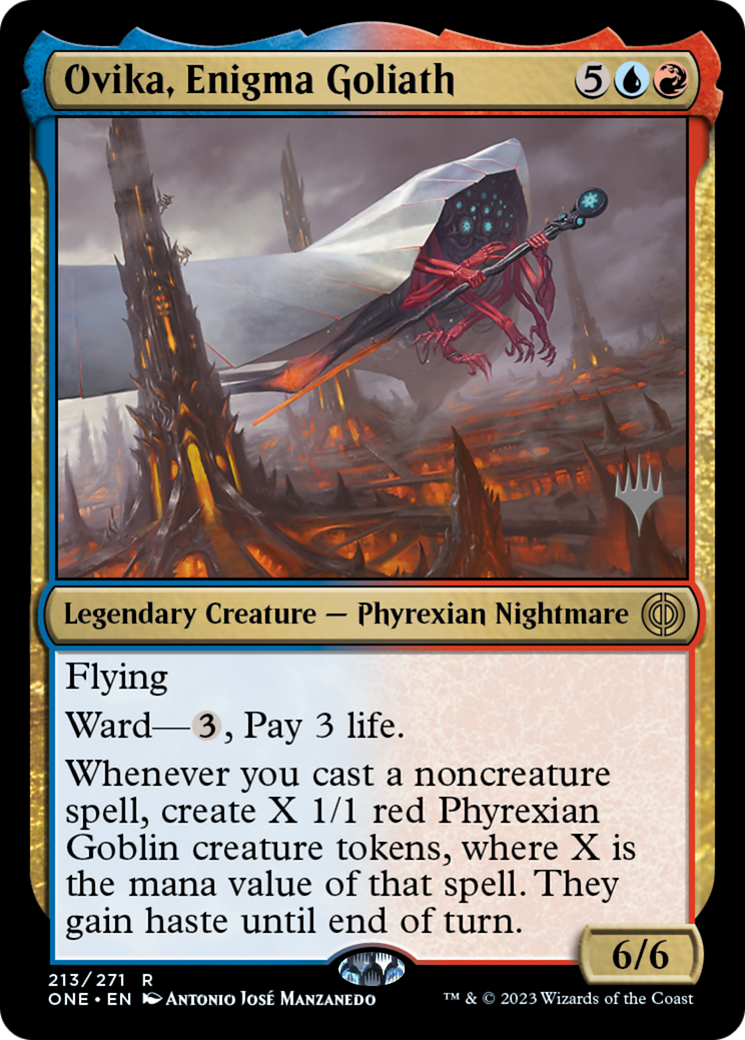 Ovika, Enigma Goliath (Promo Pack) [Phyrexia: All Will Be One Promos] | Game Grid - Logan