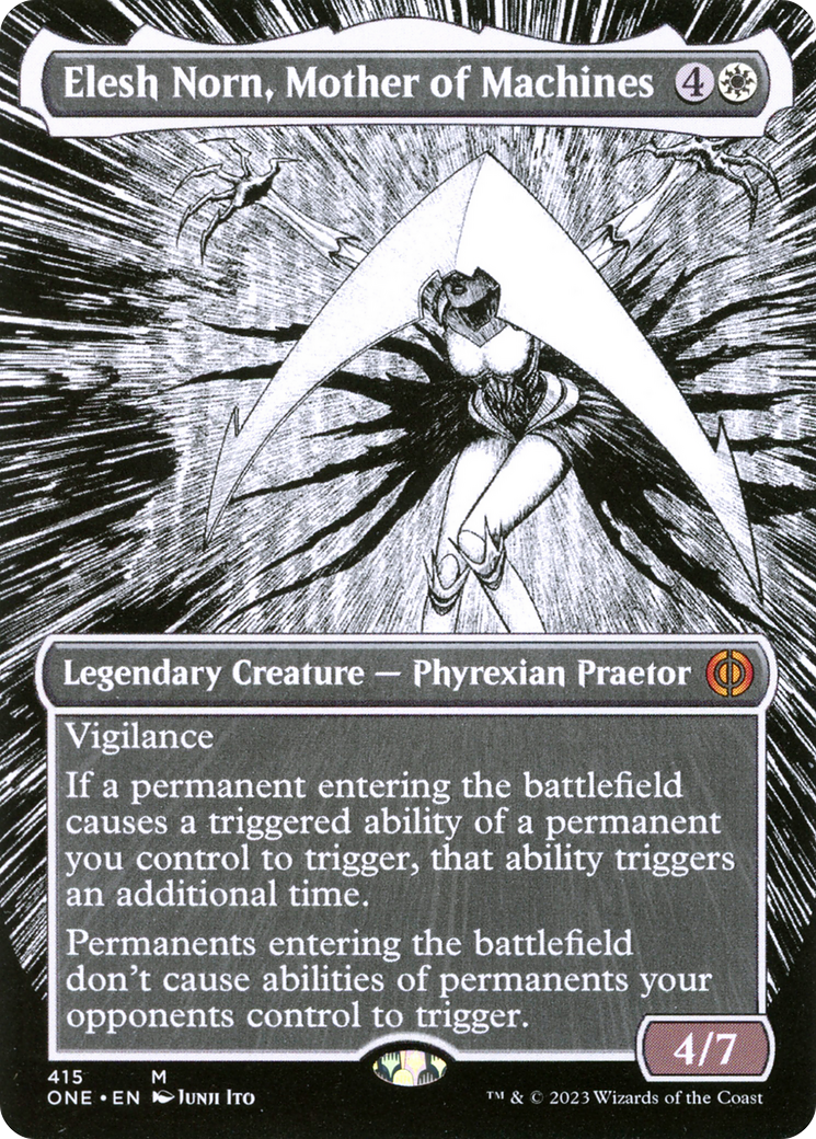 Elesh Norn, Mother of Machines (Borderless Manga) [Phyrexia: All Will Be One] | Game Grid - Logan