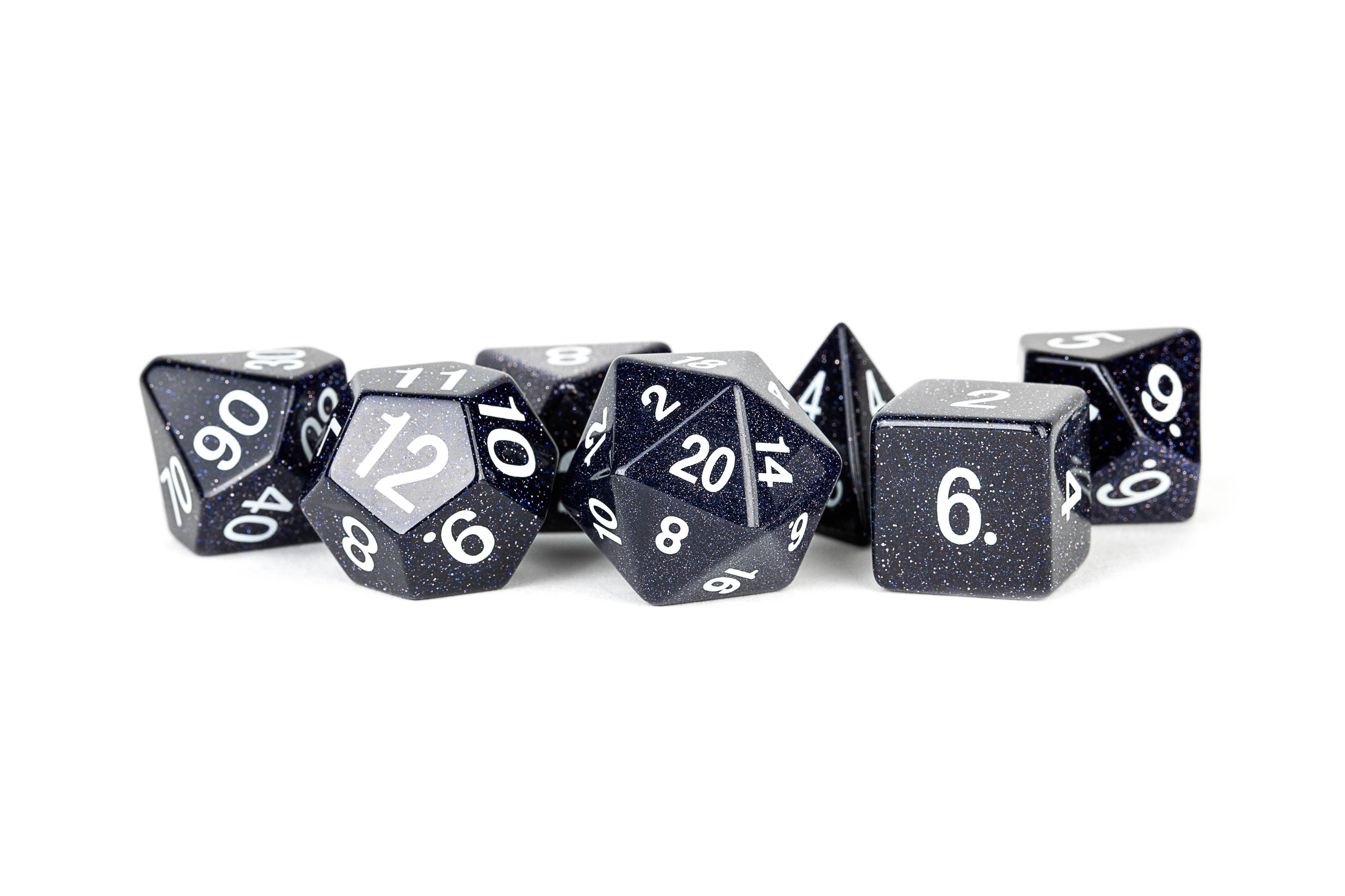 Gemstone Dice: Blue Sandstone White Font | Game Grid - Logan