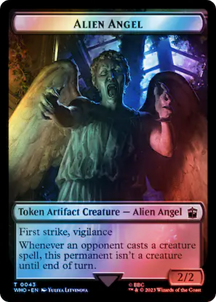 Alien Angel // Clue (0051) Double-Sided Token (Surge Foil) [Doctor Who Tokens] | Game Grid - Logan