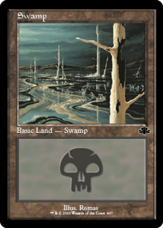 Swamp (407) (Retro) [Dominaria Remastered] | Game Grid - Logan