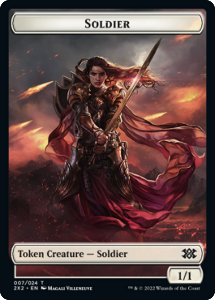 Worm // Soldier Double-Sided Token [Double Masters 2022 Tokens] | Game Grid - Logan