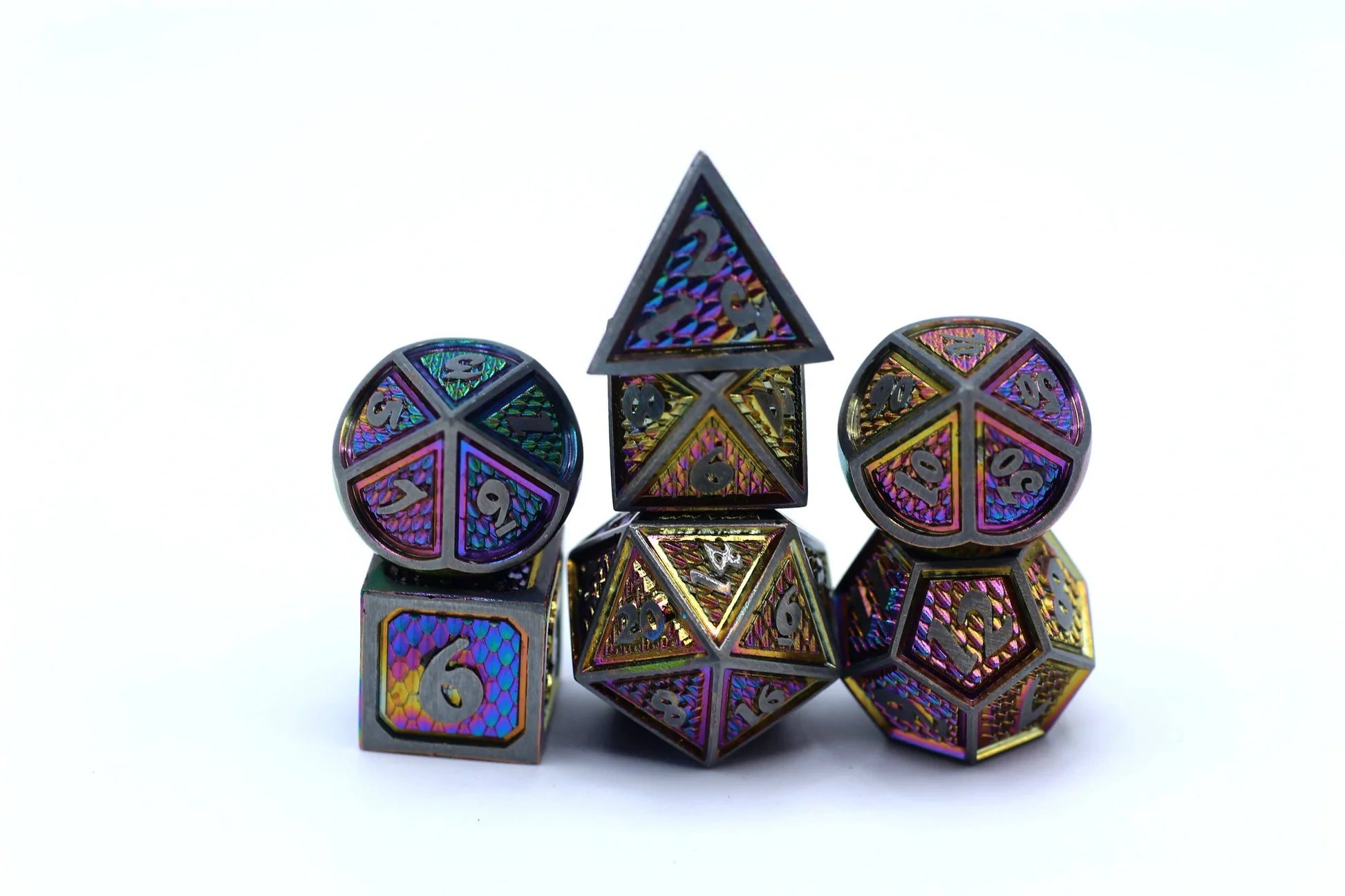 Behemoth Metal Dice: Brushed Rainbow | Game Grid - Logan